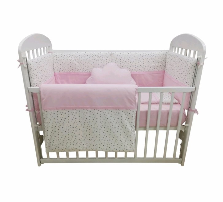 Posteljina za bebe Zvezdice roze